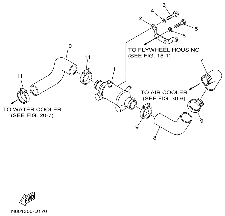 Yamaha ME422STIP2 (N601)STIP1(N611) OIL COOLER parts diagram